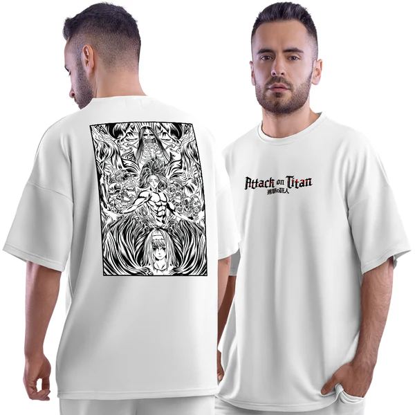 AOT Origin White Unisex Oversized T-Shirt