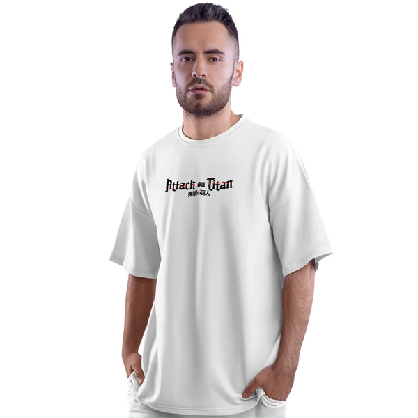 AOT Origin White Unisex Oversized T-Shirt - Image 2