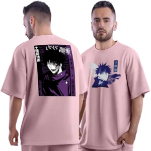 Jujutsu Kaisen Megumi Pink Unisex Oversized T-Shirt